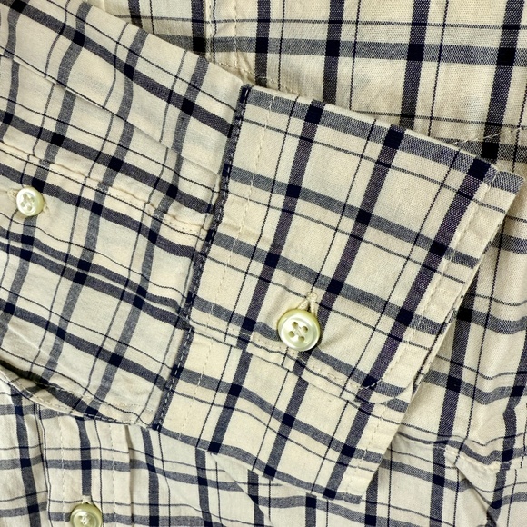 Old Navy Everyday Shirt NWT Mens Size M Blue/cream Plaid Long Sleeve - Picture 11 of 16